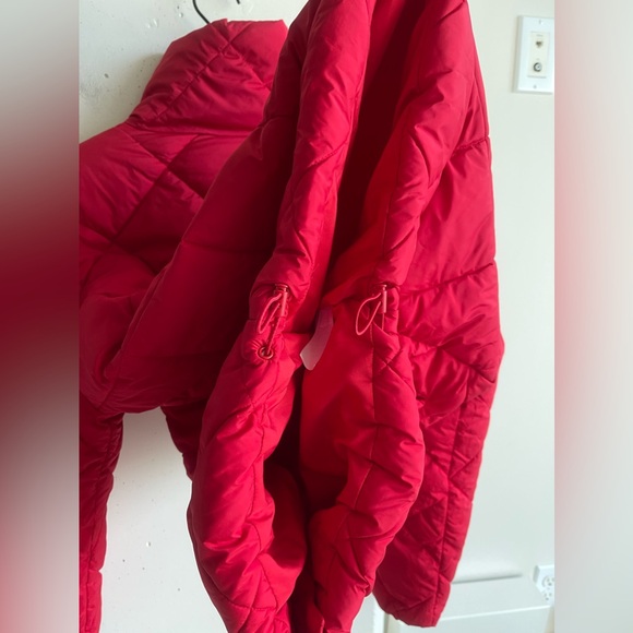 LOFT Quilted Puffer Jacket in Red Size M - Picture 6 of 8